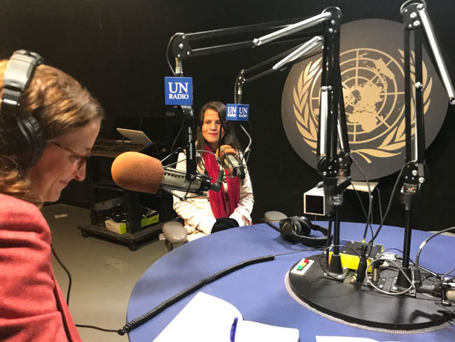 Jessica, durante una entrevista con Radio ONU